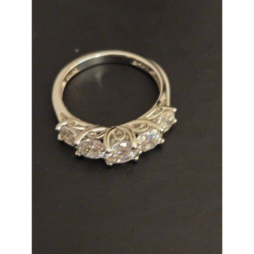 Sterling Silver Five-Stone Band Ring